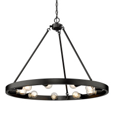 Golden 1019-9 BLK - Golden Lighting Castile 9-light Chandelier in Matte Black
